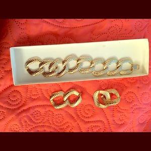 Jewelry Set Pierced Earrings & Bracelet